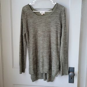 Knox Rose Sweater XL Army Green Tie Back Lace